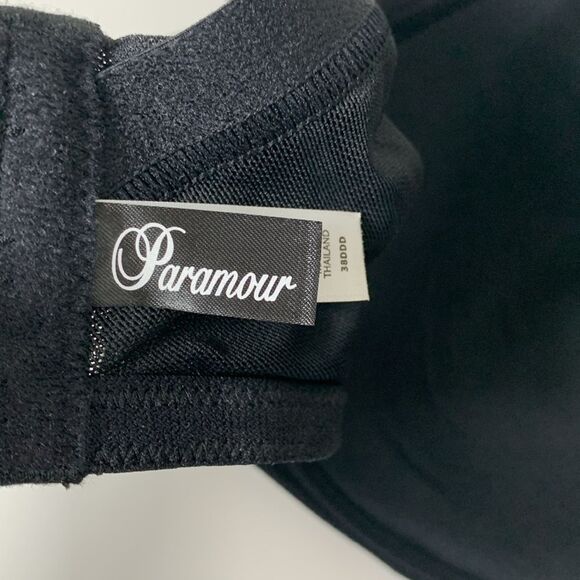 Paramour By Felina Black Marvelous Side Smoothing Underwire T-Shirt Bra Sz 38DDD - Picture 8 of 10